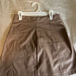 Brown leather skirt